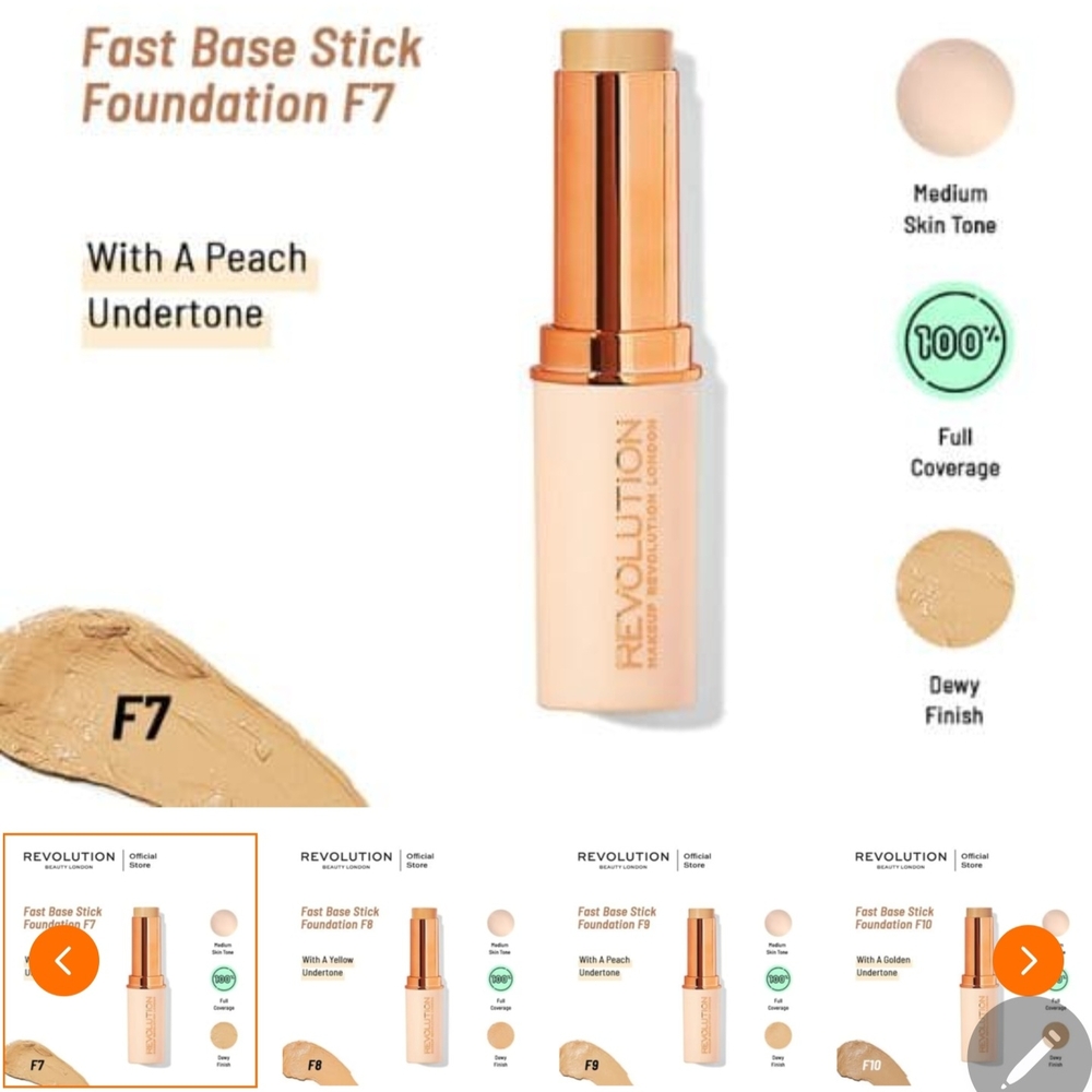 2 Pack Revolution Cream Foundation Stick Smooth Application F7